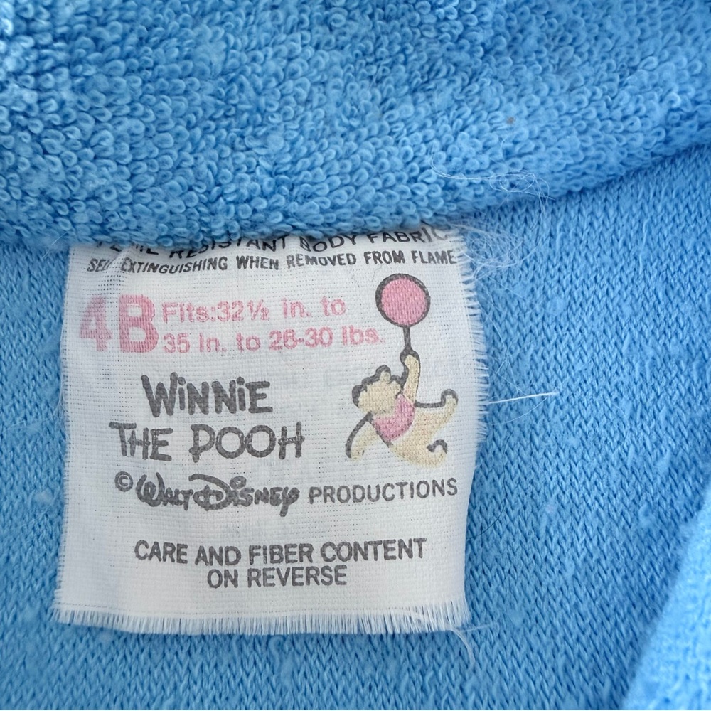 Vintage Walt Disney Winnie the Pooh Footed One Piece Size 4B Made in USA - Picture 5 of 7